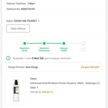 5 Martta Trendyol Kargomu Teslim Alan Aras Kargo Siparişimi Kaybetti