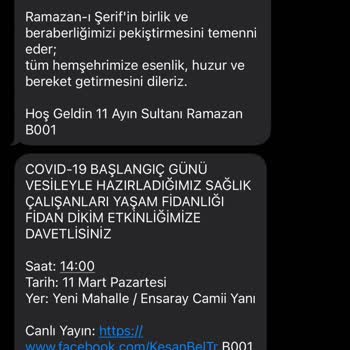 Keşan Belediyesi SMS Atma Problemi
