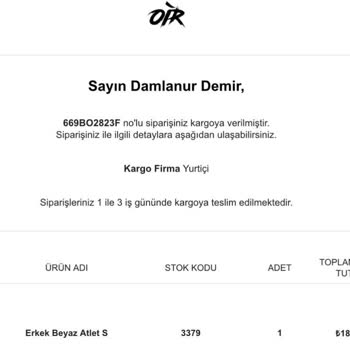 Oir.com.tr Ürün Teslimi