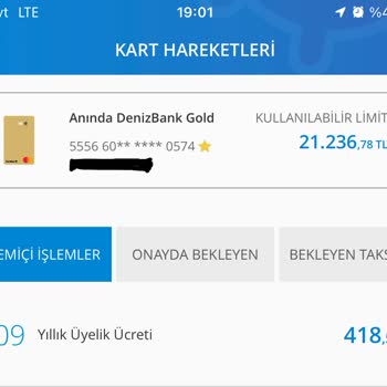 Denizbank Kredi Kart Aidat
