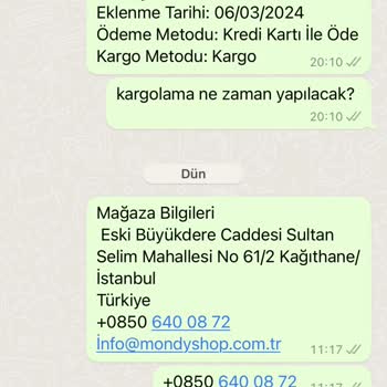 Mondy Shop Kargolanmayan Ürün Ve İletişim Sorunları
