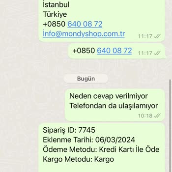 Mondy Shop Kargolanmayan Ürün Ve İletişim Sorunları