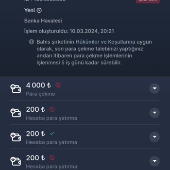 7Slots Para Çekme Talebim