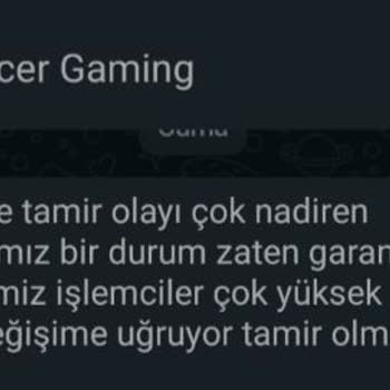 Gençer Gaming Arızalı Gönderilmiş İşlemci Sorunu