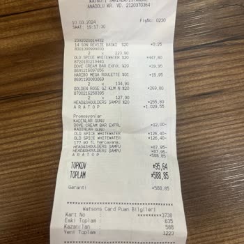 Watsons's Vadi İstanbul Raf Ve Kasa Farkı