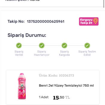 Kargomsende İade Olan Ürün