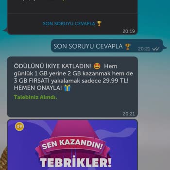 BİP Kim 20 GB İster Yarışması İnternetimi Vermedi