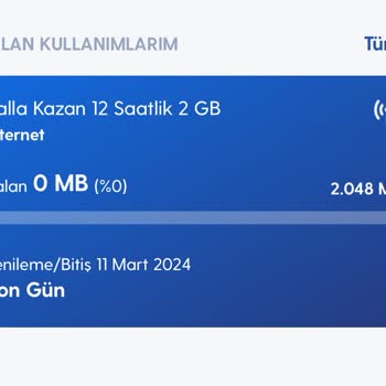 Turkcell Hattın Saniyeler İçinde Yok Olan 20 GB İnternet Sorunu