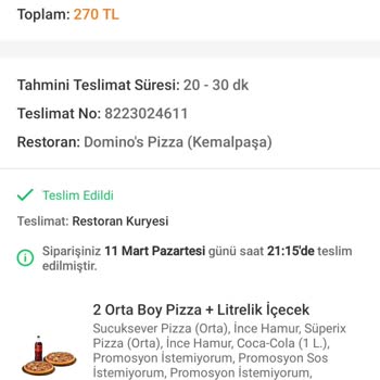 Trendyol Yemekten Söylenen Ve Gelmeyen Sipariş