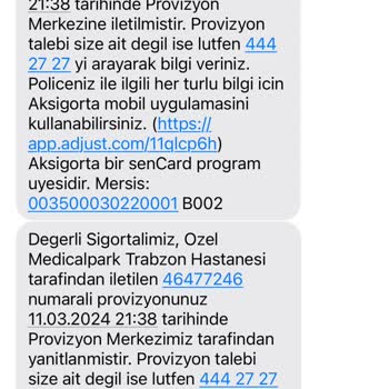 Aksigorta Şahsi Numaram Kullanılmış