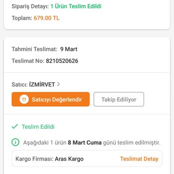 İzmir Veteriner Polikliniği Trendyol İzmir Vet Kargo Firması Aras Kargo'nun Verdiği Maddi Zarar