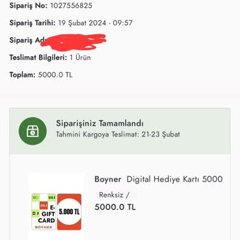 Boyner Gift Card Sorunu