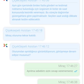 Çiçek Sepeti Tam Bir Pişmanlık 3. Defa Mağdur Edildim