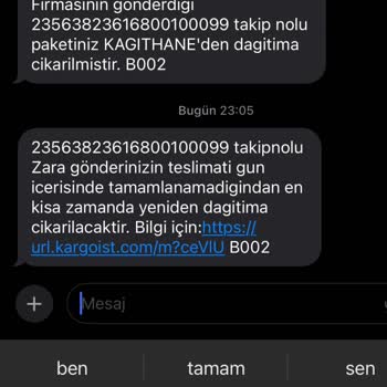 Zara Kargoist Dağıtıma Çıkan Kargo Gelmemesi