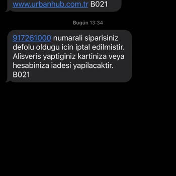UrbanHub Urban Hub Defolu Ürün Bahanesiyle İptal