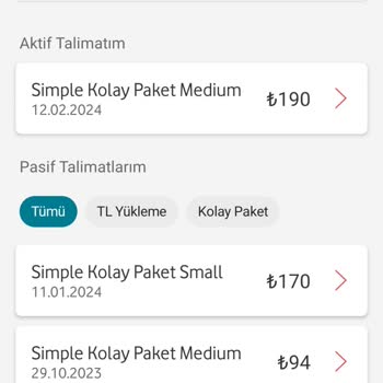 Vodafone, Kolay Paketimi Otomatik Talimat Olduğu Halde Yüklemiyor