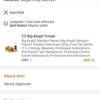 Trendyol GO Yemek Getirmiyor