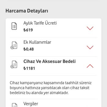 Vodafone Faturaya Ek Cihaz Cayma Bedeli