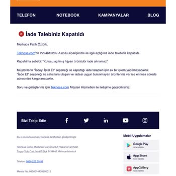 Teknosa İade Ürünümü Kargolamıyor