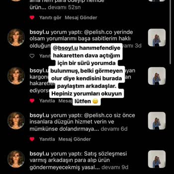 Pelish.co Markası Para Alıp Ürün Yollamıyor Ve Para İadesi Yapmıyor