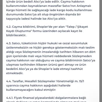 Shopier Sevanna Butik İade Talebine Cevap Vermemesi