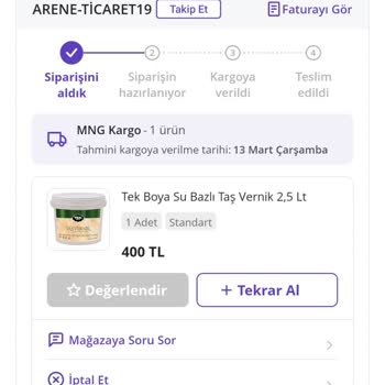 N11 Aren'e-Ticaret19 Satıcısı Ürünümü Bir Haftadır Kargoya Vermiyor