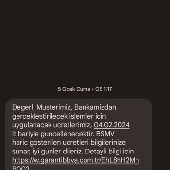Garanti BBVA Tarafından Bana Ait Olamayan SMS Gelmesi