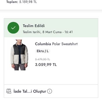 Boyner Web Sitesinden Columbia Polar Sweatshirt Ürünü Hakkında