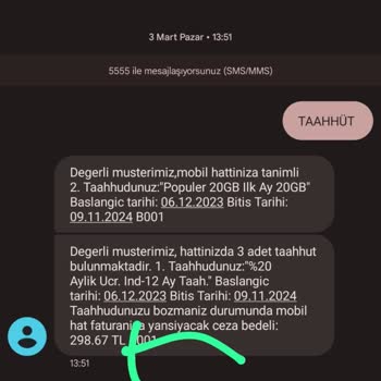 Türk Telekom Cayma Bedeli Faturalandırma