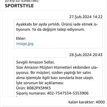 Amazon Ve Sportstyle Garanti Rezil.