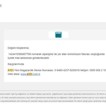 A101 Tescil Belgesinin Yanlış Gönderilmesi