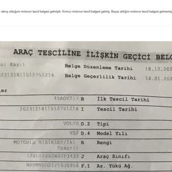 A101 Tescil Belgesinin Yanlış Gönderilmesi