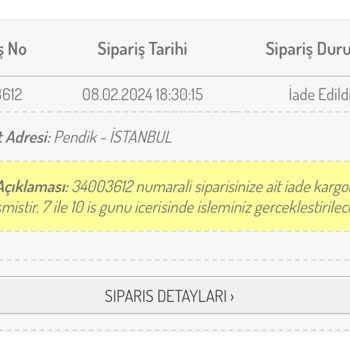 Sefamerve 1 Aydır İadem Gerçekleşmiyor