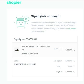 Sneakersonline.tr Para İadesi İstiyorum