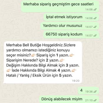 Bell Butik Saygısız Üslup Geri Dönüş Alamıyorum