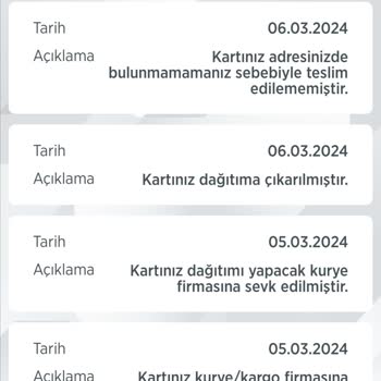 Ziraat Bank Kartım Teslim Edilmedi