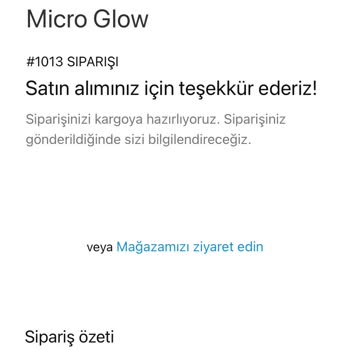 MicroGlow Ürün Teslim Edilmemeli