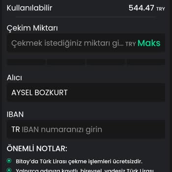 Bitay Koin Alıp Sattım Paramı Yatırmıyorlar