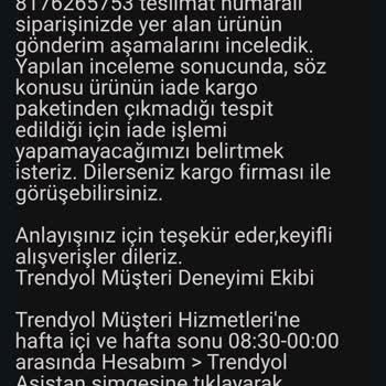Trendyolmilla Göndermiş Olduğum Ürünün İadesini Gerçekleştirmiyor
