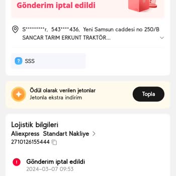 Aliexpress İptal Edilen Siparişin Ücret İadesi