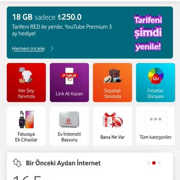 Vodafone Fazladan İnternet Paketi Tanımlama Hk.