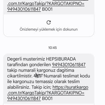 Sürat Kargo Mesaj Atıp Getirmiyor Kargoyu