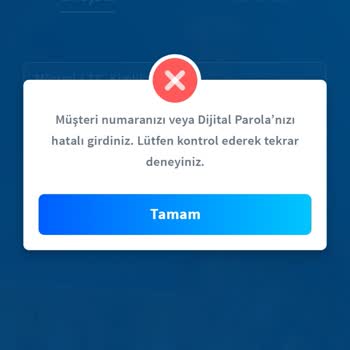 Halkbank Dijital Parola Yanlış Uyarısı