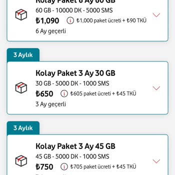 Vodafone Pahalı Tarife Ve Paketler