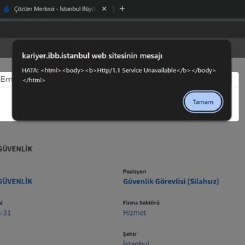İBB - İstanbul Büyükşehir Belediyesi Kariyeribb Hata Kodu