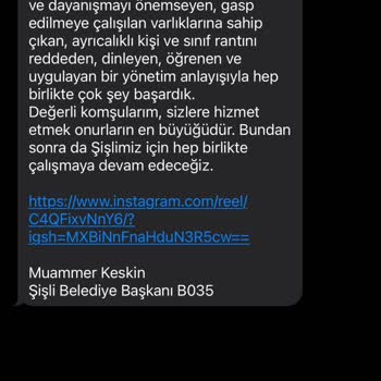 Şişli Belediyesi Şişli İlçesi SMS Rahatsızlığı Ve Kişisel Verilerin Korunması