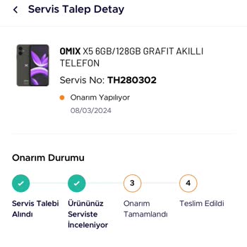 Nata Vega AVM Teknosa Arızalı Omix Cep Telefonu