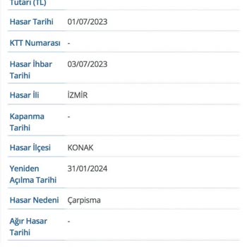 Sigorta Bilgi ve Gözetim Merkezi Peugeot Araca Verilen Hasar Ve Kaskodan Onaysız Alınan Para