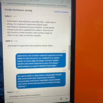 Google Workspace İptal Zorluğu Ve Kalan Ücretin Tamamını İstiyorlar