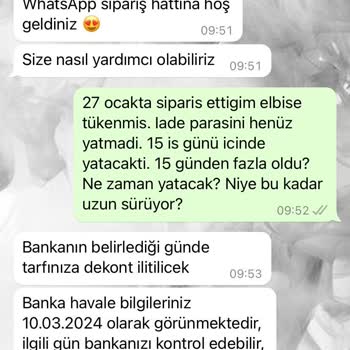 Kıyafet Sepeti İade Parası Geri Gelmedi